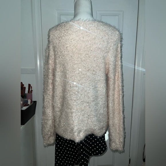 Anthony Richards Soft Sequined Light Pink Sweater - Picture 4 of 7